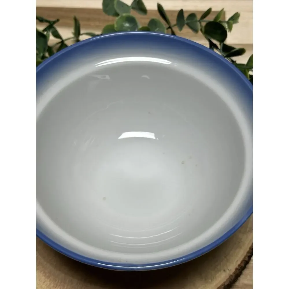 Set/12 Vintage Chinese Porcelain Rice Bowls Blue‎ & White Bamboo Motif 6 LG 6 SM